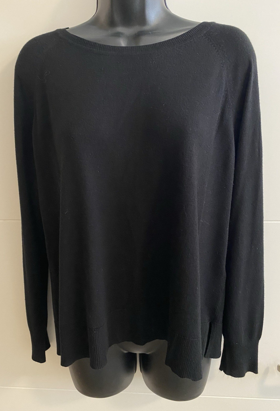 Zara Women Black Fairy Crewneck Knit Sweater Size Large Whimsigoth Grunge Preppy